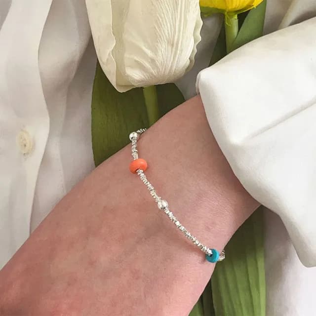 【MoonDy】雙11 包包 碎銀手鍊 銀手鍊  氣質手鏈 不規則手鍊 韓國手鍊 手串 日系手鍊 串珠手鍊