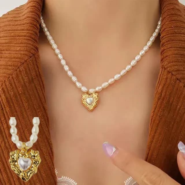 【KT DADA】情人節禮物 包包 項鍊女 鎖骨鏈 珍珠項鍊 歐美項鍊 巴洛克珍珠項鍊 韓國項鍊 復古項鍊 愛心項鍊