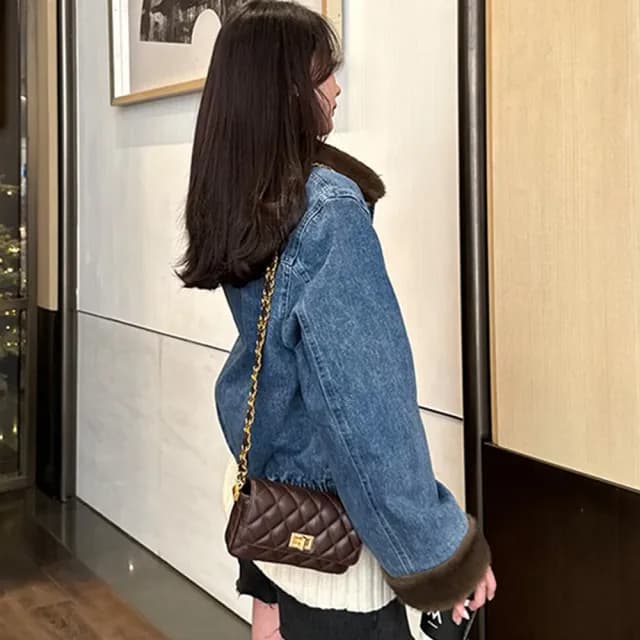 【MoonDy】情人節禮物 包包 包包 牛皮小香包 女生側背包 高級感包包 真皮包包 女包 小香風包包 鏈條包包 手
