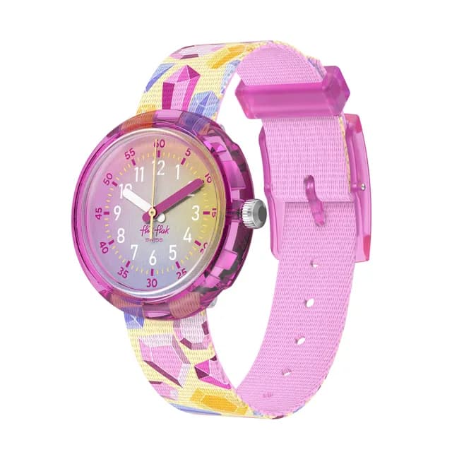 【Flik Flak】兒童手錶 SPARKLING GEMSTONES /兒童禮物/安全防水/瑞士製造 FPNP155(31.85mm)