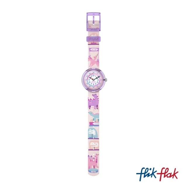 【Flik Flak】兒童手錶 DINOLOGY /靜音無秒針/兒童禮物/安全防水/瑞士製造 FBNP230(31.85mm)