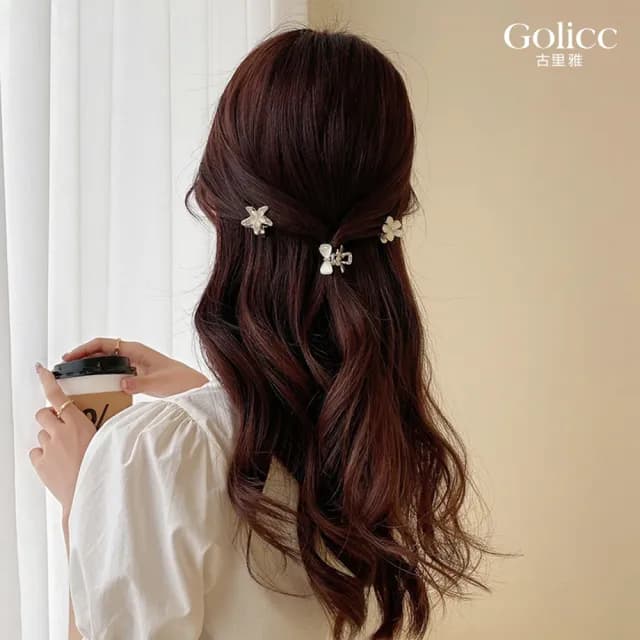 【Golicc】髮夾買一送一 輕奢鑲鑽 小抓夾(雙11 聖誕節 生日 髮飾 頭飾 大腸圈 髮夾 禮物)