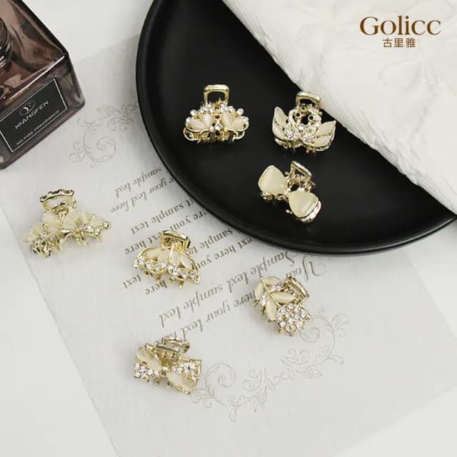 【Golicc】髮夾買一送一 輕奢鑲鑽 小抓夾(雙11 聖誕節 生日 髮飾 頭飾 大腸圈 髮夾 禮物)