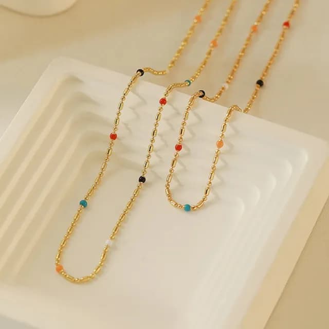 【LEEHER】雙11 飾品/細項鏈/短項鍊/韓國項鍊/串珠項鍊/情人節禮物/閨蜜項鍊/招財項鍊/鎖骨鏈/