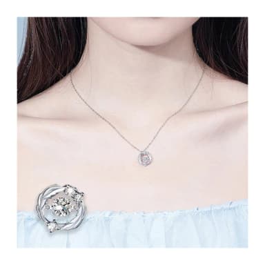 【LEEHER】S925純銀/閨蜜項鍊/女生項鍊/送禮/生日禮物/項鍊/純銀項鍊/星芒項鍊/鋯石項鍊/單鋯項
