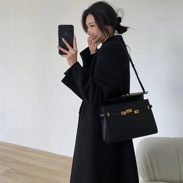 【LEEHER】母親節禮物 曼哈頓包/鎖頭包/肩背包/包包女/斜背包/可愛包包/小包/復古包包/鱷魚紋包包/皮革包包