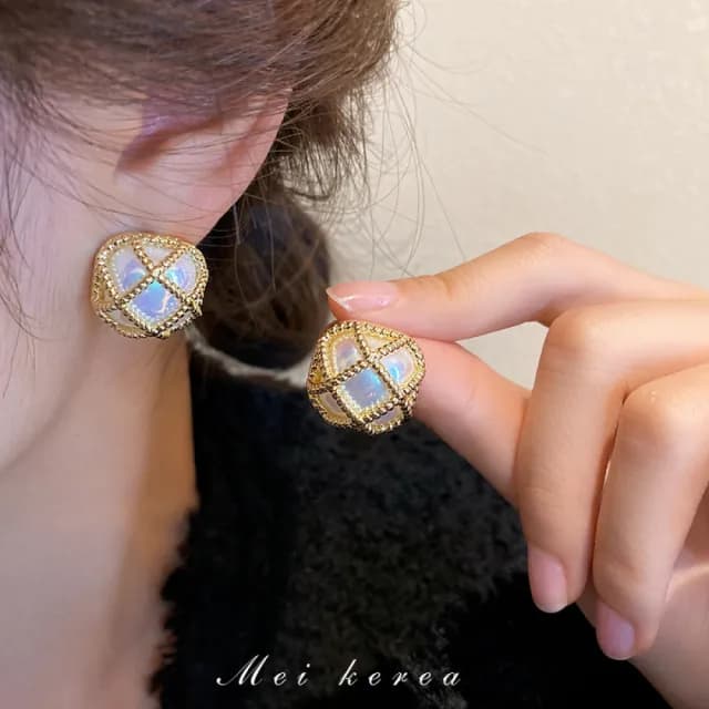 【Very Buy 非常勸敗】銀針法式復古字母花朵愛心珍珠耳環女輕奢高級感耳針氣質耳飾