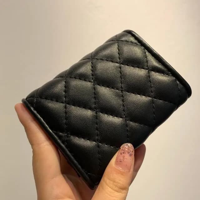 【LEEHER】情人節禮物 女生/包包/卡夾/小香風卡包/菱格錢包/羊皮錢包/大容量卡包/迷你錢包/多層證件包/真皮