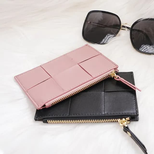 【LEEHER】雙11 編織短夾/卡夾零錢包/小錢包/小錢包/錢包女/零錢包女/卡包/錢包/零錢 