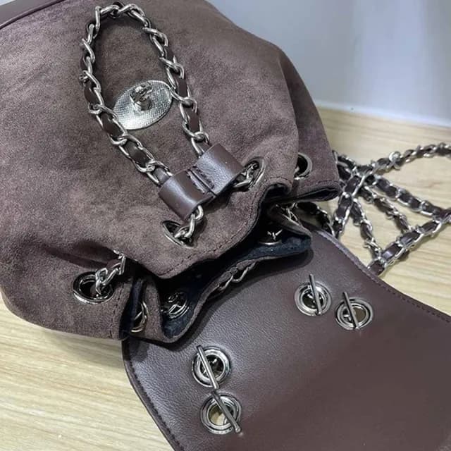 【MoonDy】情人節禮物 七夕 包包 水桶後背包 小背包 小香風包包 美拉德包包 復古後背包 小水桶包 磨砂皮包