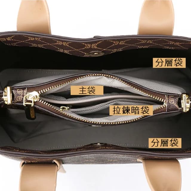 【KT DADA】皮革手提包 老花包包 通勤包 大容量托特包 氣質包包 手提托特包 生日禮物 經典老花