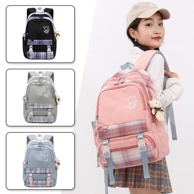 【LEEHER】情人節禮物 七夕 女包/包包/尼龍後背包/學生書包/可愛包包/格子包包/大容量後背包/大學生包包/日