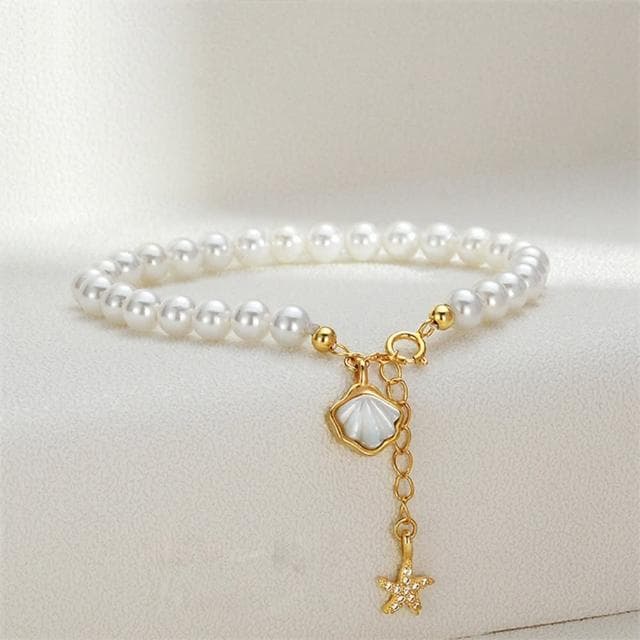 【LEESA】純銀手鍊 可調節 情人節生日禮物 送女友 手鍊 珍珠手鍊 女生手鍊 純銀釦環 飾品 純銀飾品