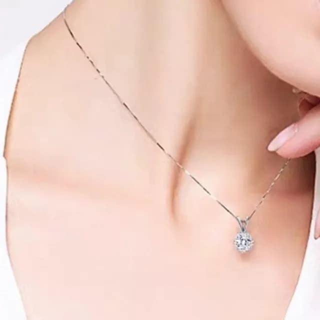 【LEESA】情侶項鍊\鋯石項鍊\女生項鍊\造型項鍊\高級飾品\項鍊S925純銀項鍊\情人節禮物