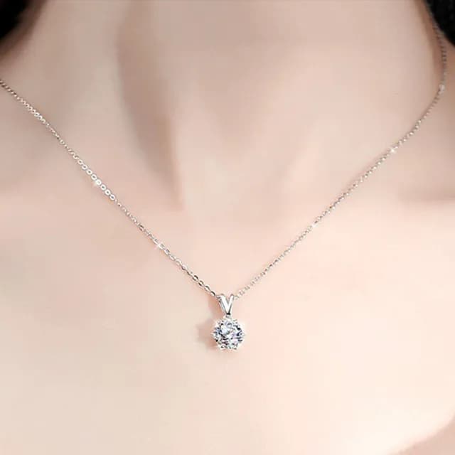 【LEESA】情侶項鍊\鋯石項鍊\女生項鍊\造型項鍊\高級飾品\項鍊S925純銀項鍊\情人節禮物