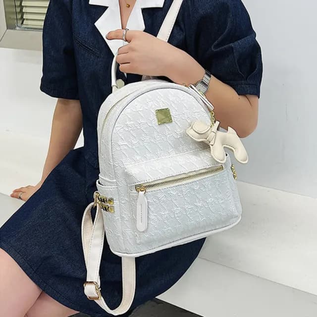 【MoonDy】情人節禮物 包包 千鳥紋背包 可愛包包 後背包 百搭小背包 休閒後背包 小香風包包 學生書包 千金