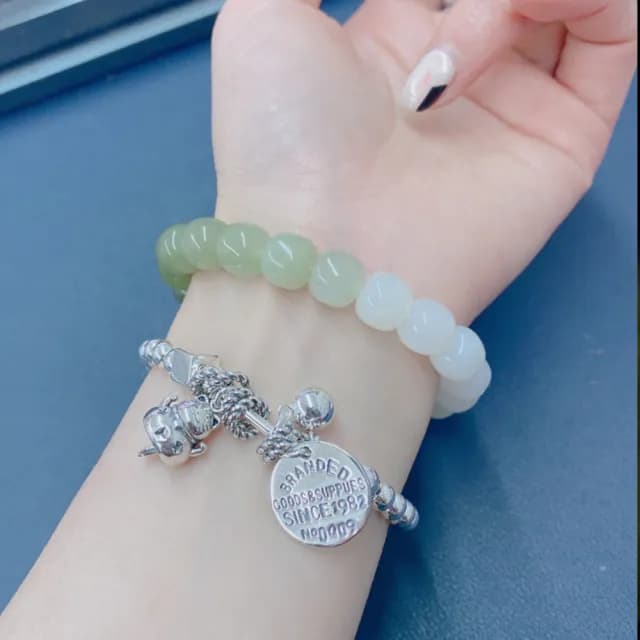 【LEESA】情人節禮物 和田玉手串\平安手鍊\手鍊\礦石手鍊\避邪手鍊\桃花手鍊\串珠手鍊\五行手鍊\招財手鍊\