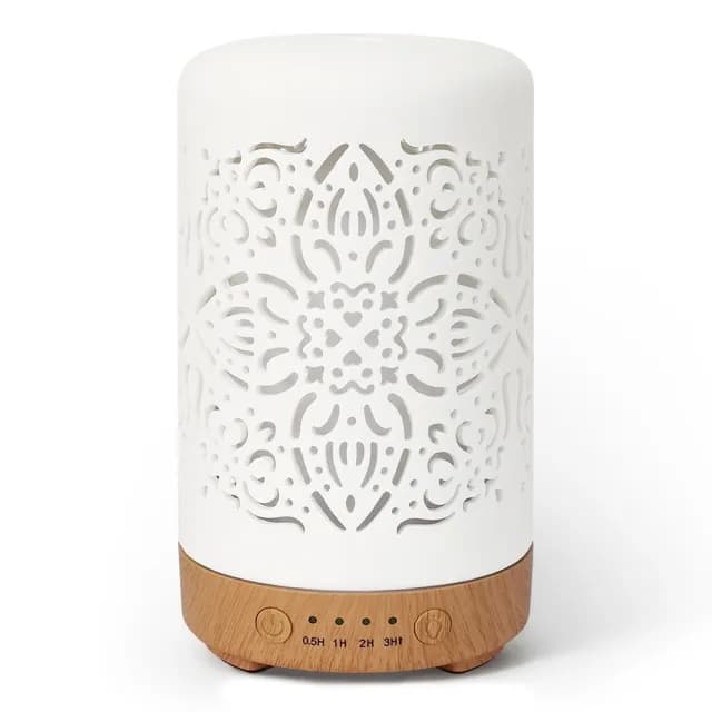 【Earnest Living】陶瓷鏤空水氧機 100ml(加濕器/薰香機/香氛機/精油燈/水氧機)