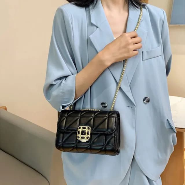 【LEEHER】女包/包包/小香風/鏈條包/菱格包/手提肩包/斜挎女包/腋下包/肩背包/斜背包/歐美