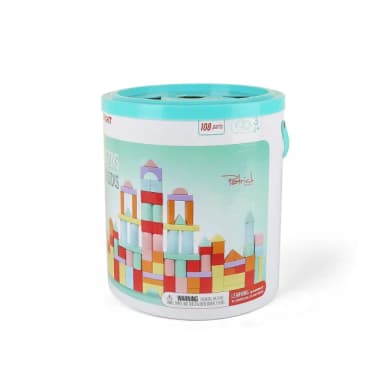 【Top Bright】繽紛馬卡龍創意積木桶 108pcs(手眼協調/感統玩具/精細動作/聖誕節禮物)