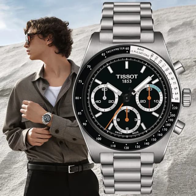 【TISSOT 天梭 官方授權】PRS 516 1970復刻計時機械腕錶 禮物 送禮 推薦(T1494592105100)