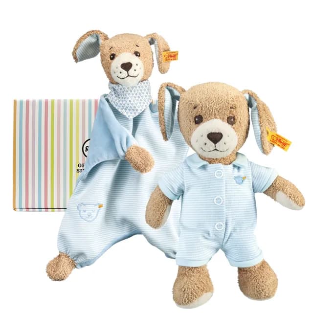【STEIFF德國金耳釦泰迪熊】Good Night Dog 晚安狗狗(彌月禮盒)