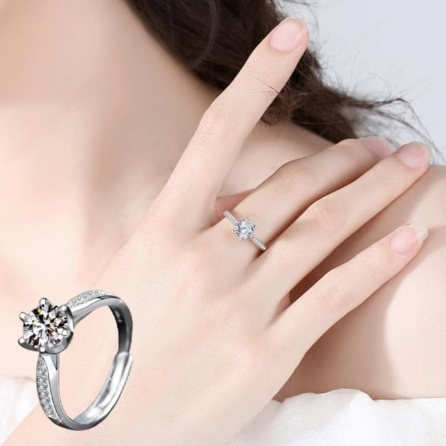 【LEESA】鋯石戒指\高級飾品\仿真鋯石\貴婦\時尚\手飾\女朋友禮物\莫桑石石\婚戒\名牌精品\高貴