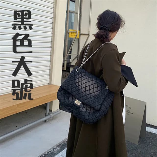 【MoonDy】情人節禮物 包包 包包女 小香風包包 鏈條包包 大包包 菱格包包 洗水牛仔布包包 流浪包包 肩背包