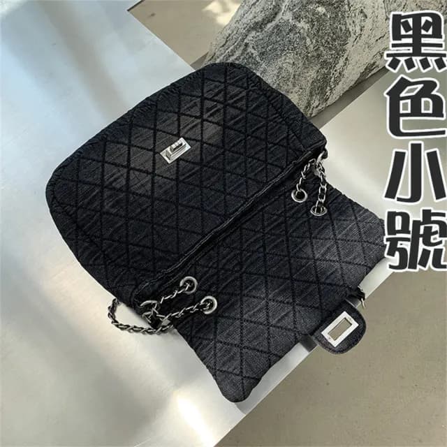 【MoonDy】情人節禮物 包包 包包女 小香風包包 鏈條包包 大包包 菱格包包 洗水牛仔布包包 流浪包包 肩背包