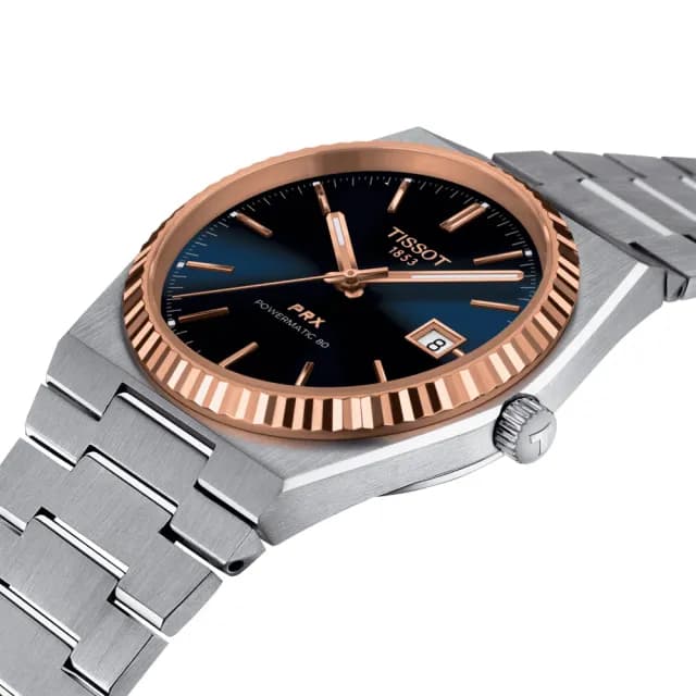 【TISSOT 天梭 官方授權】PRX系列 18K金 機械腕錶 七夕 情人節 送禮 推薦(T9314074104100)