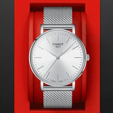 【TISSOT 天梭 官方授權】EVERYTIME 經典簡約米蘭帶腕錶 畢業禮物 送禮 推薦(T1434101101100)