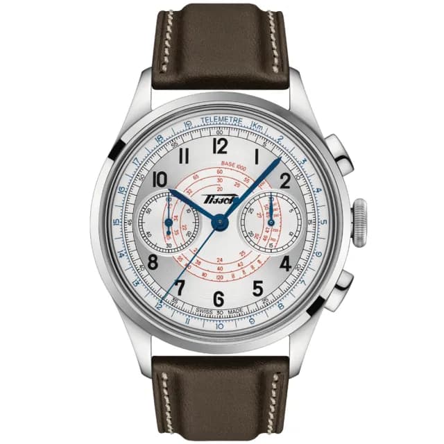 【TISSOT 天梭 官方授權】TELEMETER 1938復刻計時機械腕錶 七夕 情人節 送禮 推薦(T1424621603200)