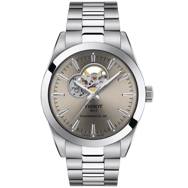 【TISSOT 天梭 官方授權】GENTLEMAN 經典開芯機械腕錶 畢業禮物 送禮 推薦(T1274071108100)
