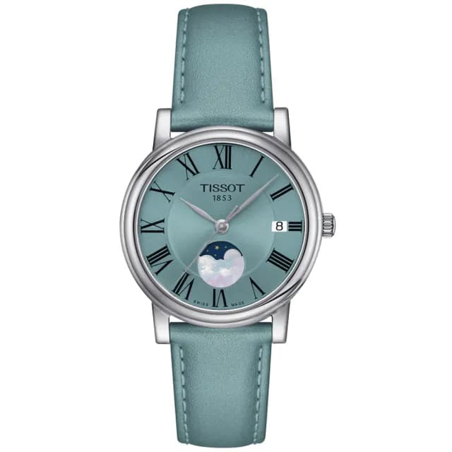 【TISSOT 天梭 官方授權】CARSON 月相羅馬石英腕錶 畢業禮物 送禮 推薦(T1222231635300)