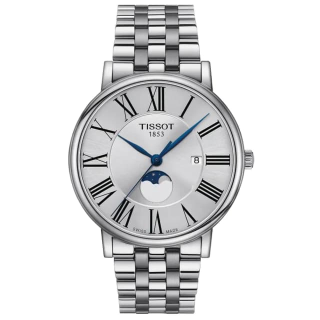 【TISSOT 天梭 官方授權】CARSON 月相羅馬石英腕錶 七夕 情人節 送禮 推薦(T1224231103300)