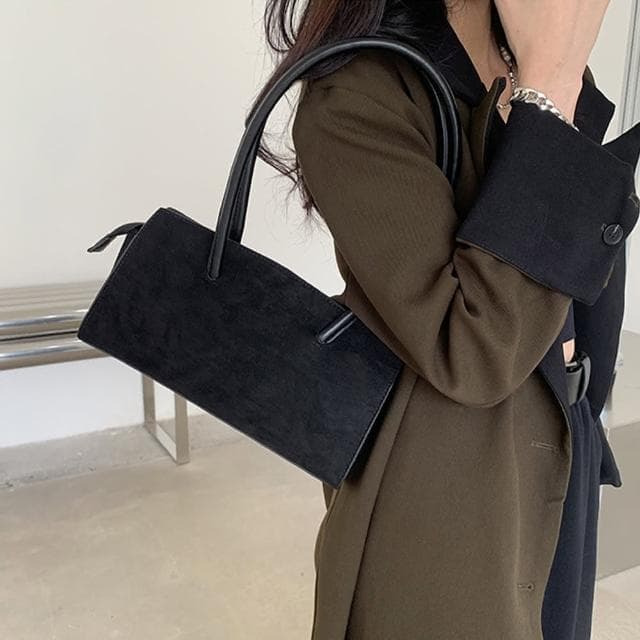 【LEESA】母親節禮物 麂皮包包\法棍包\絨布包包\輕便\包包\女士包包\腋下包\復古包\簡約\單肩包