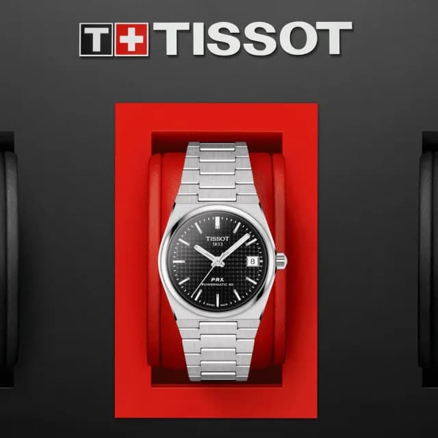【TISSOT 天梭 官方授權】PRX系列 酒桶形機械腕錶 畢業禮物 送禮 推薦(T1372071105100)
