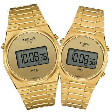【TISSOT 天梭 官方授權】PRX 數位石英對錶 畢業禮物 送禮 推薦(T1374633302000+T1372633302000)