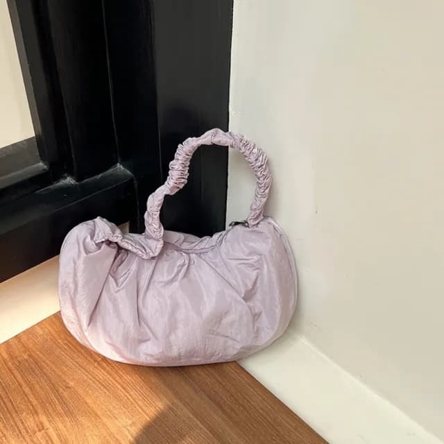【巴黎精品】情人節禮物 現貨+預購 手提包尼龍肩背包(可愛休閒文藝褶皺雲朵女包包5色a1fp18)