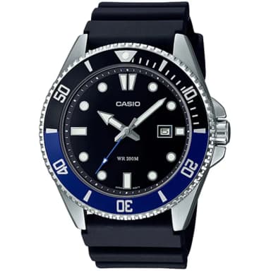 【CASIO 卡西歐】新槍魚類勞力士黑水鬼200米潛水錶 情人節 禮物(MDV-107-1A2/速)