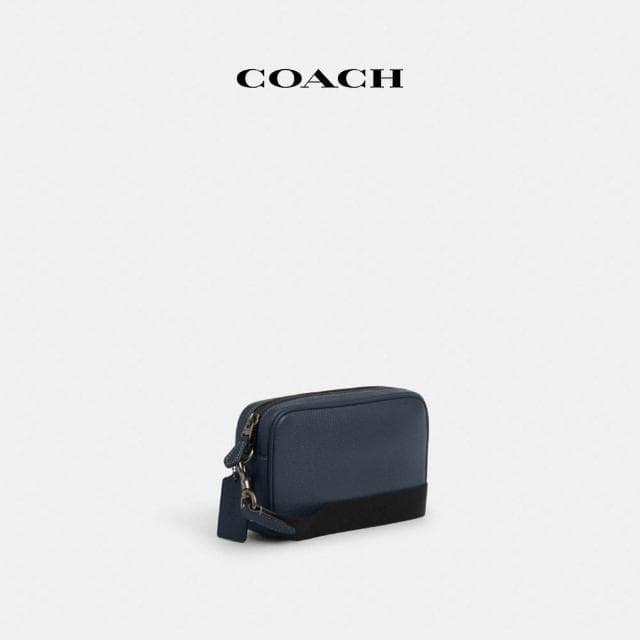 【COACH】蔻馳官方直營 JAYDEN魚印花斜背手袋-青銅色硬體/丹寧藍色 混合色(CT870)