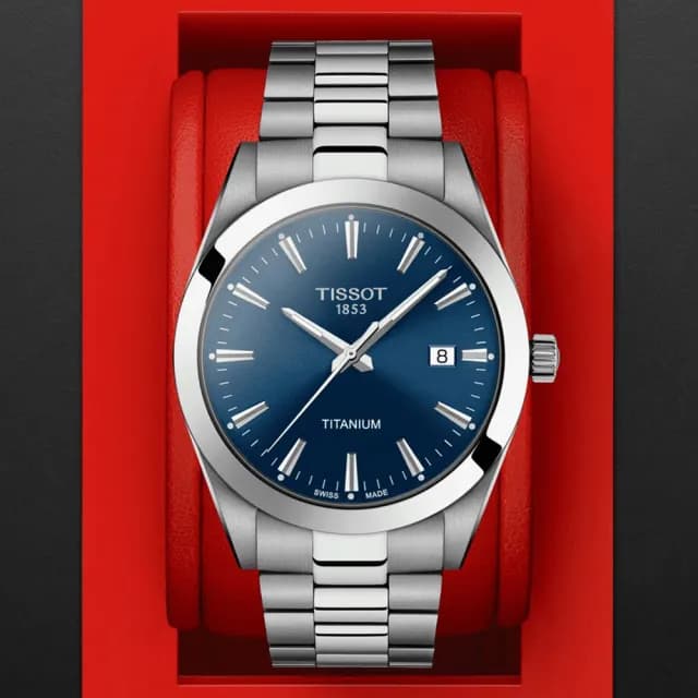 【TISSOT 天梭 官方授權】GENTLEMAN 鈦金屬 簡約紳士石英腕錶 父親節 禮物  送禮 推薦(T1274104404100)