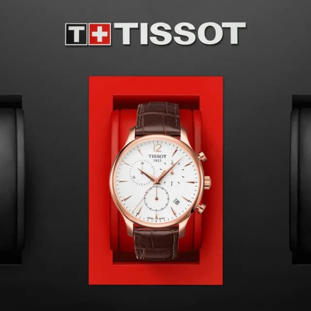 【TISSOT 天梭 官方授權】TRADITION 經典時尚三眼計時腕錶 畢業禮物 送禮 推薦(T0636173603700)