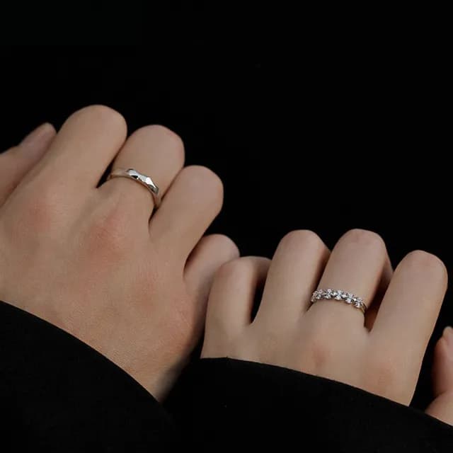 【MoonDy】母親節禮物 結婚戒指 情侶戒指 訂婚戒指 對戒 求婚戒指 純銀戒指 鑽石戒指 可調式戒指 男戒指 女