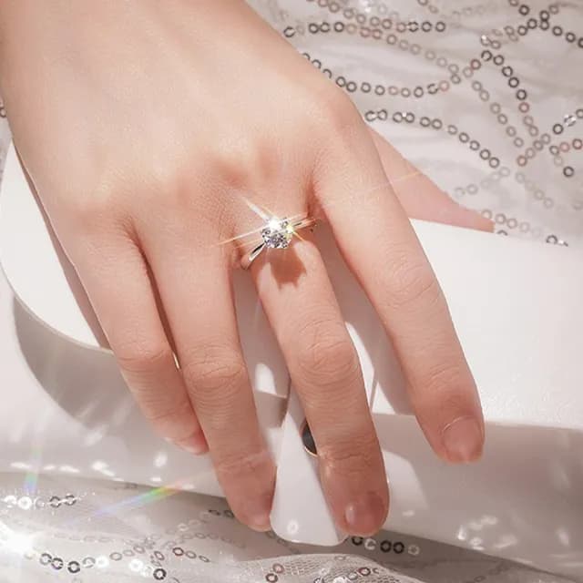 【KT DADA】包包 結婚求婚戒 可調式戒指 戒指 S925純銀戒指 情侶戒指 戒指女生 生日禮物女生 鑽石戒