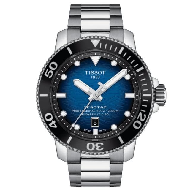 【TISSOT 天梭 官方授權】SEASTAR海洋之星 600米陶瓷圈專業潛水腕錶 送禮推薦 禮物(T1206071104101)