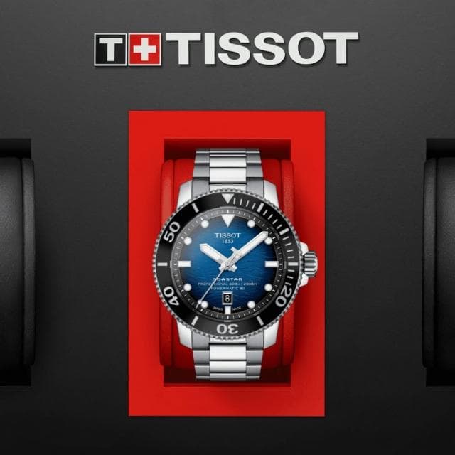 【TISSOT 天梭 官方授權】SEASTAR海洋之星 600米陶瓷圈專業潛水腕錶 送禮推薦 禮物(T1206071104101)