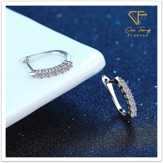 【CF鑽飾】耳環 莫桑鑽《邂逅》(雙11限定  耳釘 耳針 耳飾 求婚 聖誕 交換禮物 生日)