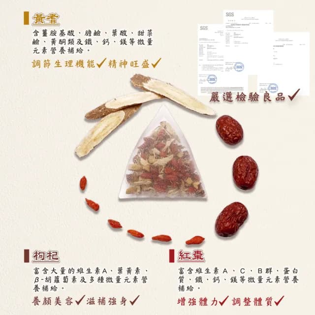 【蔘大王】黃耆安迪茶包X4組（6gX10入/組）(黃耆紅棗枸杞茶包 調整體質 增強體力)