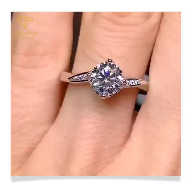 【CF鑽飾】戒指 莫桑鑽《青春紀錄》(1克拉 雙11限定  女戒 鑽戒 聖誕 交換禮物 求婚 生日)